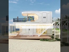 태양광 패널과 LED 조명이 있는 8톤 우주 캡슐 하우스