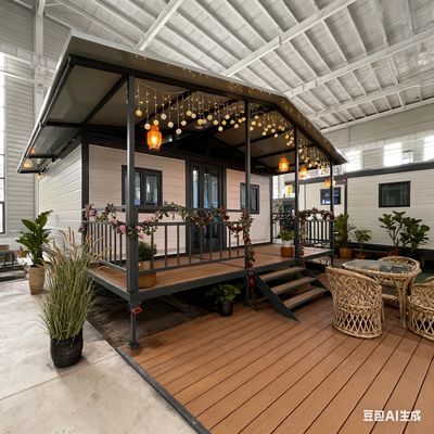 주문 2-4 People Accommodated Luxury Prefabricated 20ft House with 2.0mm Bending Parts Steel Column Construction Design 온라인 제조