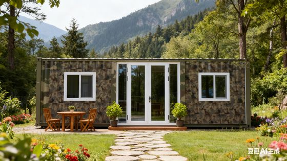 37제곱미터 바닥 면적 접이식 20피트 컨테이너, 건습식 분리 욕실 및 아연 도금 경량 강철 프레임