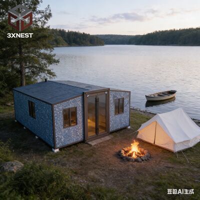 40피트 확장 가능한 컨테이너 주택 72 평방 미터 주거 공간, 완전히 진료된 프레임, 사용자 정의 가구