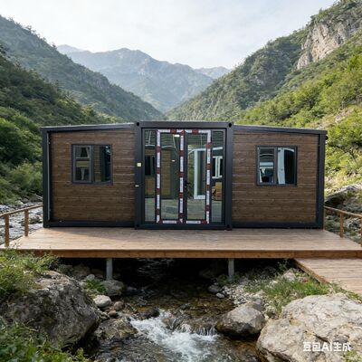 완전 아연 도금된 접이식 20피트 컨테이너, 단열 및 방음 기능, 다용도 생활을 위한 맞춤형 테라스