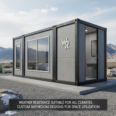 Weather Resistance Suitable For All Climates Collapsible Prefab Residences Incorporating Custom Requirement Bathroom Designs For Space Utilization